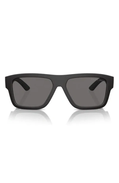 Prada Ps04zs Dg002g Nero Gommato Sunglasses In Black Rubbered