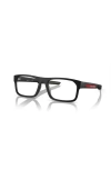 Prada Linea Rossa 57mm Rectangle Optical Glasses In Black