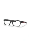 Prada Linea Rossa 57mm Rectangle Optical Glasses In Black