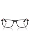 Prada Linea Rossa 57mm Rectangular Optical Glasses In Black