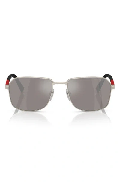 PRADA PRADA LINEA ROSSA 57MM RECTANGULAR SUNGLASSES