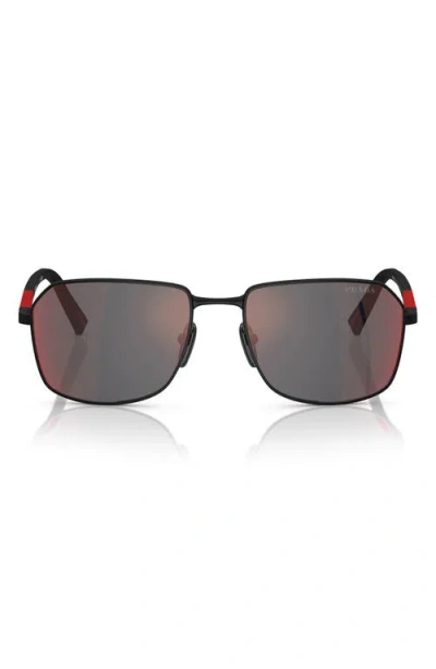 PRADA PRADA LINEA ROSSA 57MM RECTANGULAR SUNGLASSES