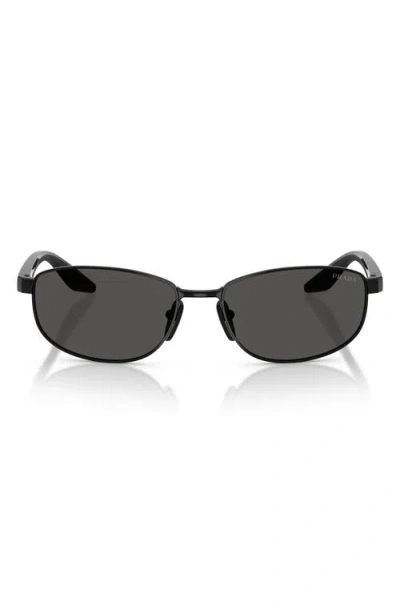 Prada Linea Rossa 58mm Oval Sunglasses In Brown