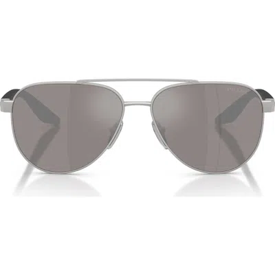 Prada Linea Rossa 58mm Pilot Sunglasses In Orange