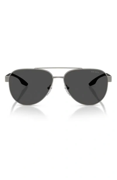 Prada Linea Rossa 58mm Polarized Pilot Sunglasses