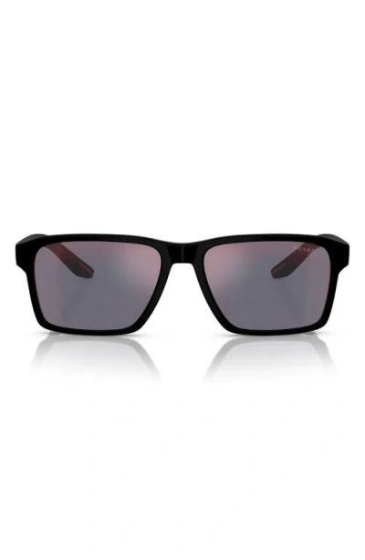 Prada Men's  Linea Rossa Ps 04zs 16x7w1 Sunglasses In Grey Mirror Silver