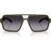 Prada Linea Rossa 59mm Gradient Pilot Sunglasses In Green