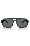 Prada Polarized Dark Grey Rectangular Mens Sunglasses Ps 01xs Dg002g 59 In Black