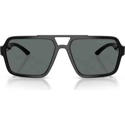 Prada Linea Rossa 59mm Polarized Pilot Sunglasses In Green