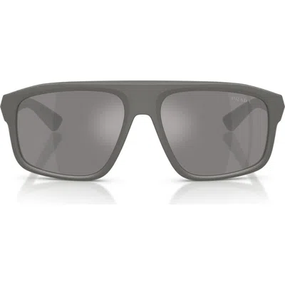 Prada Linea Rossa 59mm Shield Sunglasses In Gray