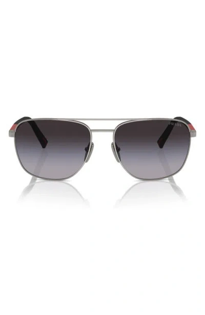 Prada Linea Rossa 60mm Gradient Oval Sunglasses In Orange