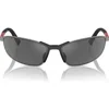 Prada Linea Rossa 60mm Oval Sunglasses In Gunmetal