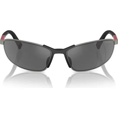 Prada Linea Rossa 60mm Oval Sunglasses In Gunmetal