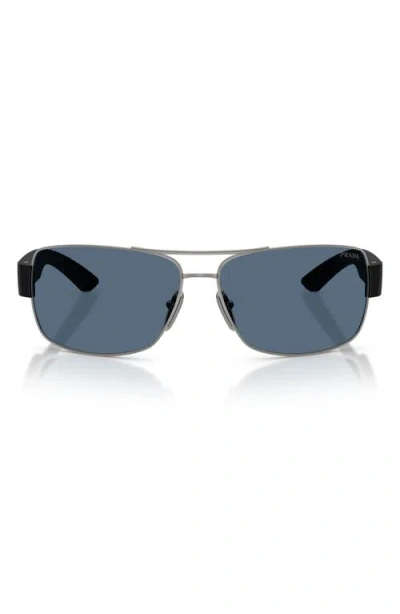 Prada Linea Rossa 65mm Shield Sunglasses In Gray