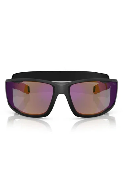 Prada Linea Rossa 85mm Rectangular Sunglasses In Matte Black