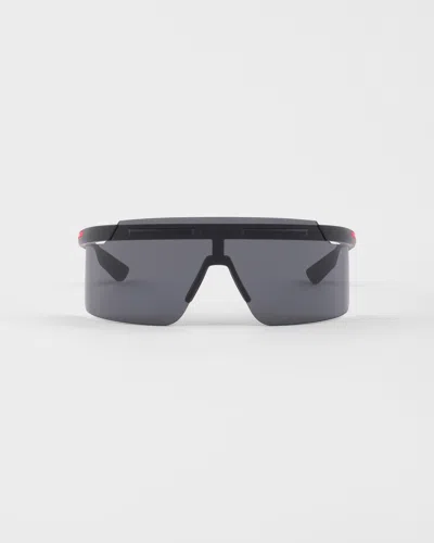 Prada Linea Rossa Adjustable-nose-pads Sunglasses In Black