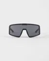 Prada Linea Rossa Rectangle-frame Sunglasses In Black