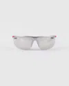 Prada Linea Rossa Active Sonnenbrille In Silber-verchromte Gläser