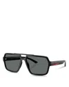 Prada Linea Rossa Aviator Sunglasses, 59mm In Black
