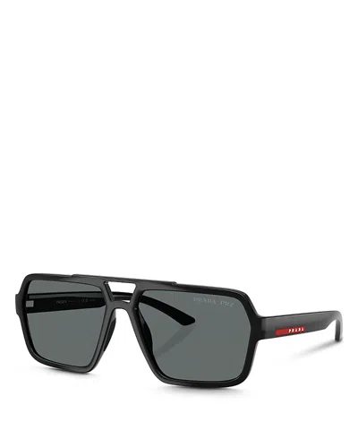 Prada Linea Rossa Aviator Sunglasses, 59mm In Black