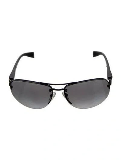Pre-owned Prada Linea Rossa Aviator Sunglasses In Black