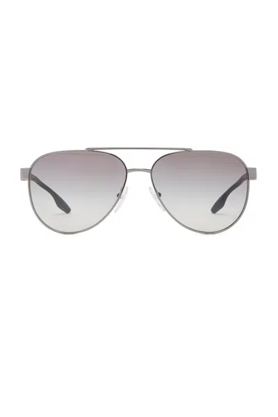 Prada Linea Rossa Aviator Sunglasses In Gunmetal