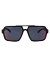 Prada Linea Rossa Black Rubber Injectate Sunglasses In Black