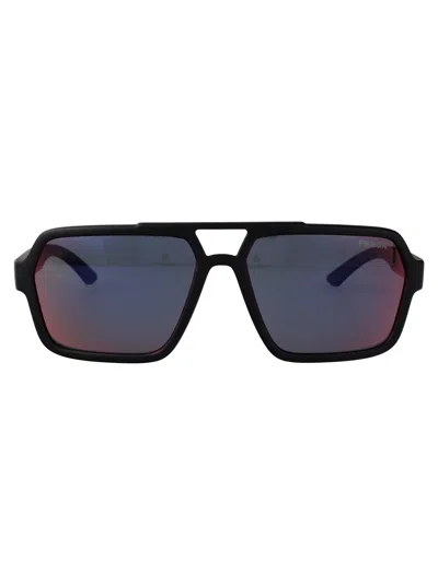 Prada Linea Rossa Black Rubber Injectate Sunglasses