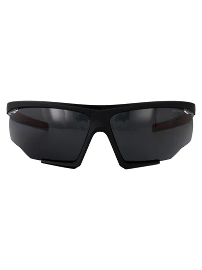 Prada Linea Rossa Black Rubber Injected Sunglasses