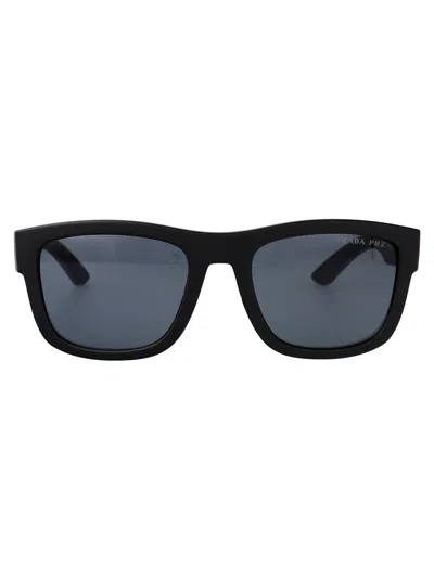 Prada Linea Rossa Black Rubber Nylon Sunglasses
