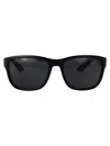 Prada Linea Rossa Black Rubber Nylon Sunglasses In Black