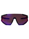 Prada Linea Rossa Black Rubber Nylon Sunglasses