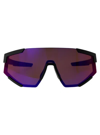 Prada Linea Rossa Black Rubber Nylon Sunglasses