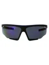 Prada Linea Rossa Black/red Rubber Injected Sunglasses In Black