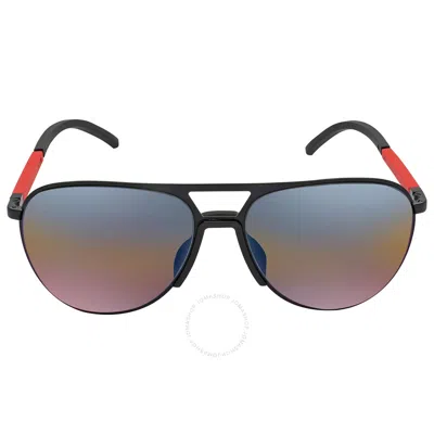Prada Linea Rossa Blue Red Mirror Pilot Men's Sunglasses Ps 51xs 1bo01m 59 In Multi