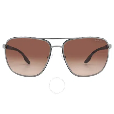 Prada Linea Rossa Brown Gradient Navigator Men's Sunglasses Ps 50ys 5av02p 62