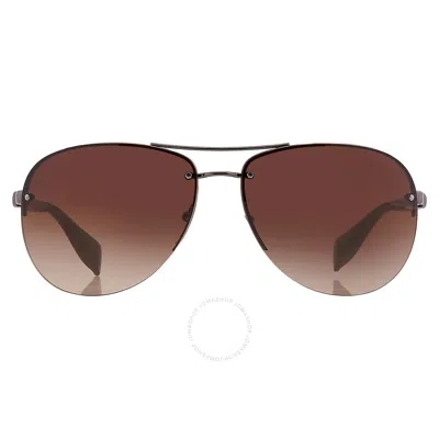 Prada Linea Rossa Brown Gradient Pilot Men's Sunglasses Ps 56ms 5av6s1 65