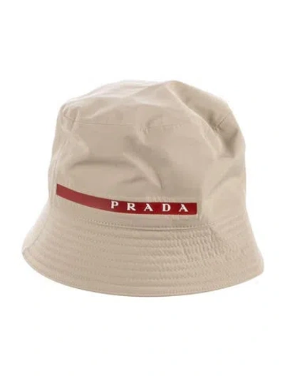 Pre-owned Prada Linea Rossa Bucket Hat In Neutrals