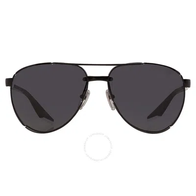 Prada Linea Rossa Dark Grey Pilot Men's Sunglasses Ps 51ys 1bo06f 61 In Black
