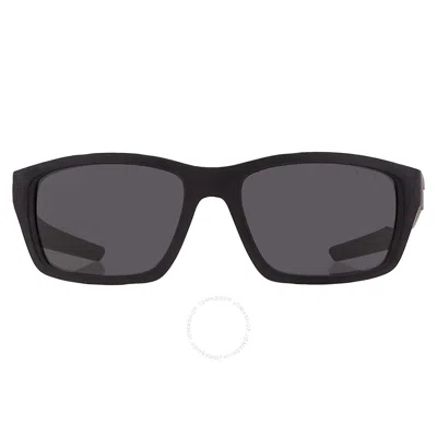 Prada Linea Rossa Dark Grey Rectangular Men's Sunglasses Ps 04ys 1bo06f 57 In Black