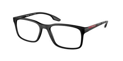 Prada Linea Rossa Demo Rectangular Men's Eyeglasses Ps 01lv 1bo1o1 54 In Black