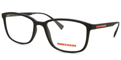 Prada Linea Rossa Demo Rectangular Men's Eyeglasses Ps 04iv Dg01o1 55 In Black