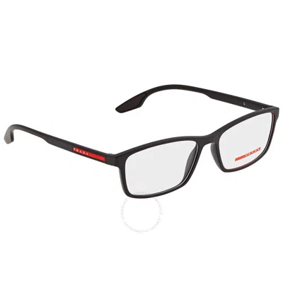 Prada Linea Rossa Demo Rectangular Men's Eyeglasses Ps 04mv Dg01o1 54 In Black