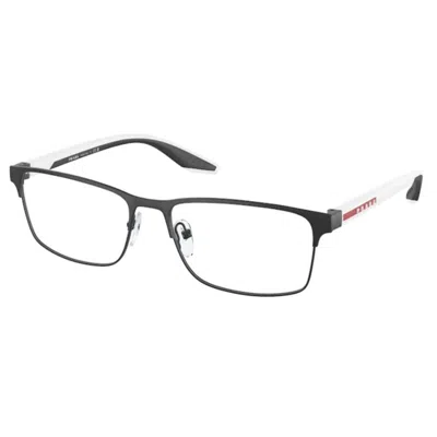 Prada Linea Rossa Demo Rectangular Men's Eyeglasses Ps 50pv Dg01o1 57 In Black