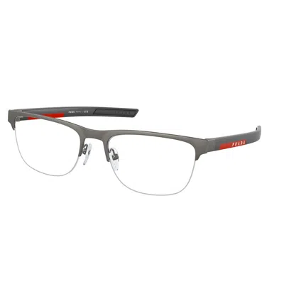 Prada Linea Rossa Demo Rectangular Men's Eyeglasses Ps 51qv 19k1o1 57 In Gray
