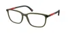 Prada Eyewear Rectangular Frame Glasses In Green