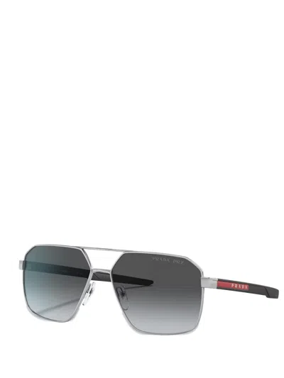 Prada Linea Rossa Geometric-frame Sunglasses In Red