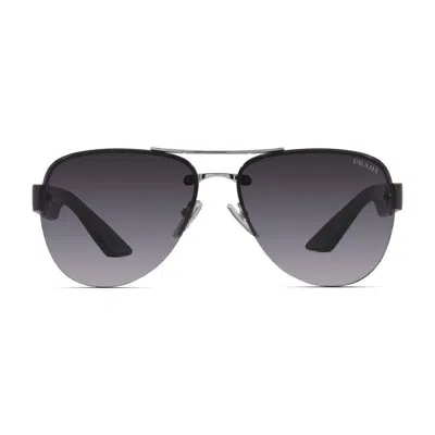 Prada Linea Rossa Grey Gradient Phantos Men's Sunglasses Ps 55ys 1bc09u 64 In Silver