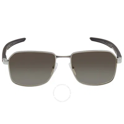 Prada Linea Rossa Grey Gradient Rectangular Men's Sunglasses Ps 54ws 5av04g 57 In Green