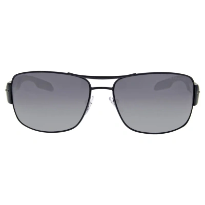 Prada Linea Rossa Grey Gradient Sport Men's Sunglasses Ps 53ns 7ax5w1 65 In Black / Grey